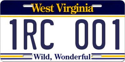 WV license plate 1RC001