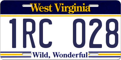 WV license plate 1RC028