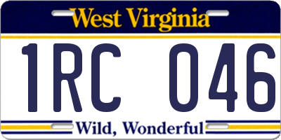 WV license plate 1RC046