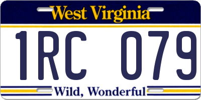 WV license plate 1RC079