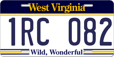 WV license plate 1RC082