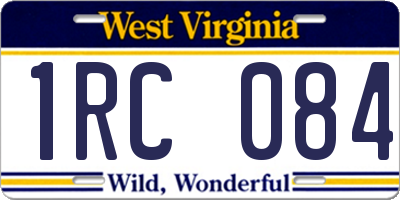 WV license plate 1RC084