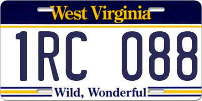 WV license plate 1RC088