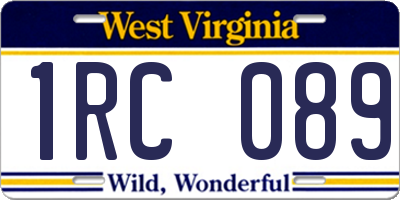 WV license plate 1RC089