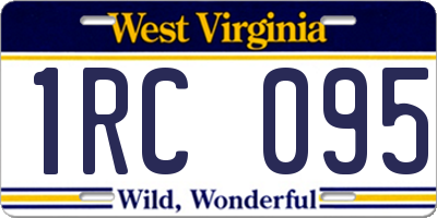 WV license plate 1RC095