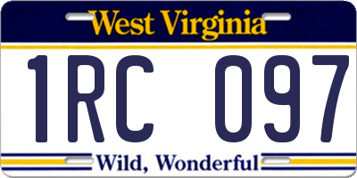 WV license plate 1RC097