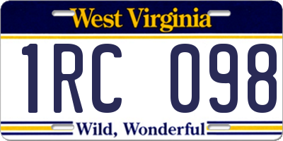 WV license plate 1RC098