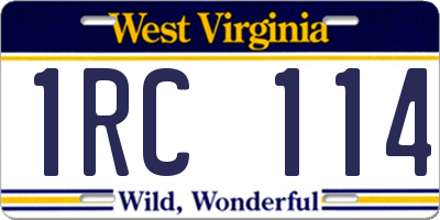WV license plate 1RC114