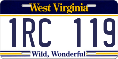 WV license plate 1RC119