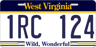 WV license plate 1RC124