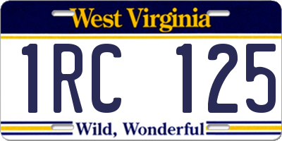 WV license plate 1RC125