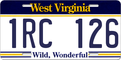 WV license plate 1RC126