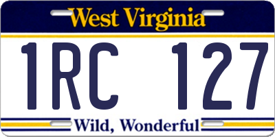 WV license plate 1RC127