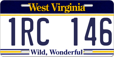 WV license plate 1RC146