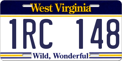 WV license plate 1RC148