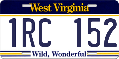 WV license plate 1RC152