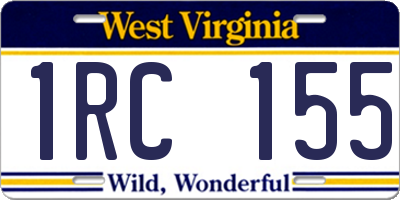 WV license plate 1RC155