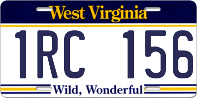 WV license plate 1RC156