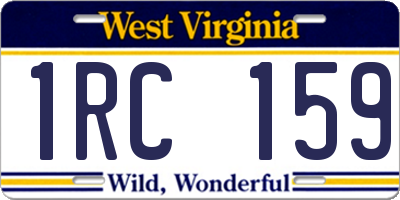 WV license plate 1RC159