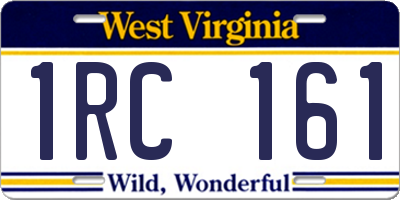 WV license plate 1RC161