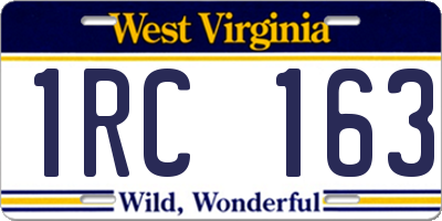WV license plate 1RC163