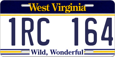WV license plate 1RC164