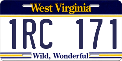 WV license plate 1RC171