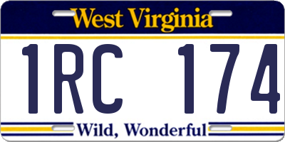 WV license plate 1RC174