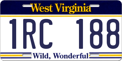 WV license plate 1RC188