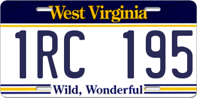 WV license plate 1RC195