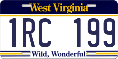 WV license plate 1RC199