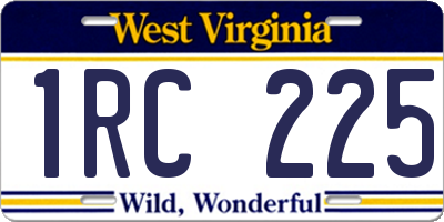 WV license plate 1RC225