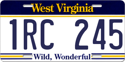 WV license plate 1RC245