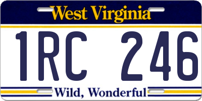 WV license plate 1RC246