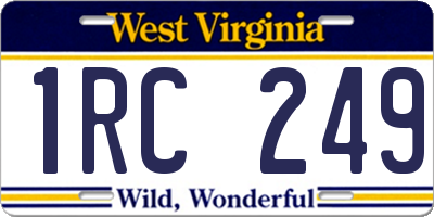 WV license plate 1RC249