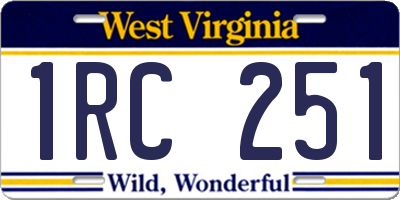WV license plate 1RC251
