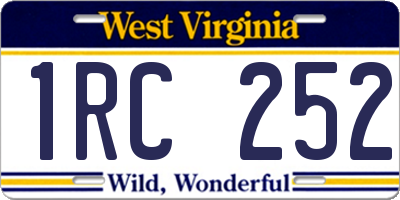 WV license plate 1RC252
