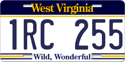 WV license plate 1RC255
