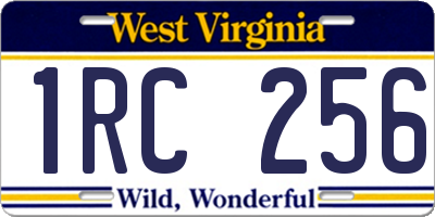 WV license plate 1RC256