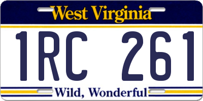 WV license plate 1RC261