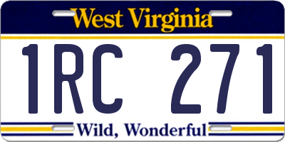 WV license plate 1RC271