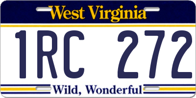 WV license plate 1RC272