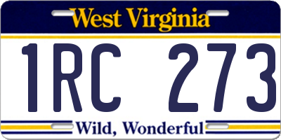 WV license plate 1RC273