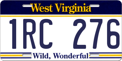 WV license plate 1RC276