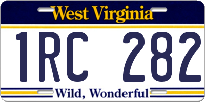 WV license plate 1RC282