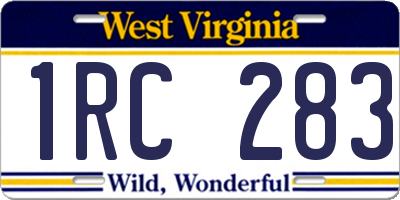 WV license plate 1RC283