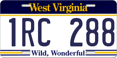 WV license plate 1RC288