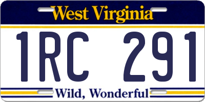 WV license plate 1RC291