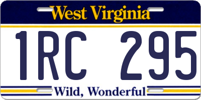WV license plate 1RC295
