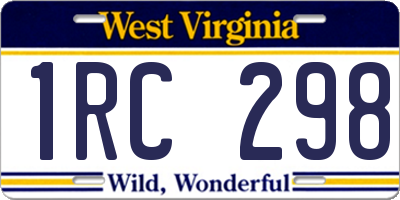 WV license plate 1RC298
